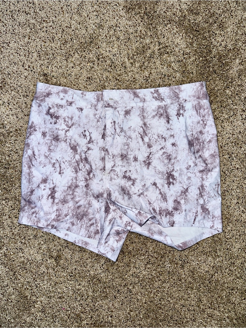 High-Waist Tie-Dye Women’s Shorts in Light Brown